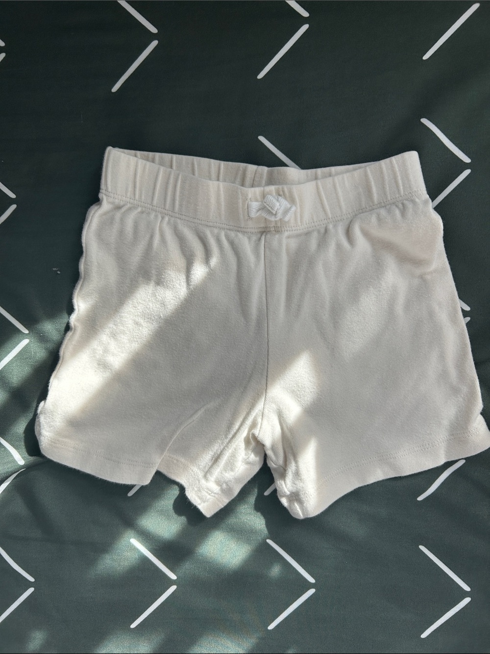 Carter's Cream Knit Baby Shorts with Bow Waistband
